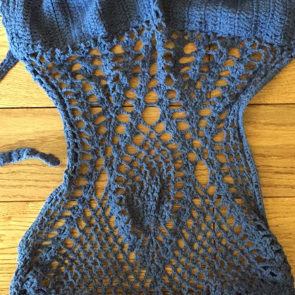 One piece crotchet blue bathing suit by Doll & Co - Picture 2 of 8